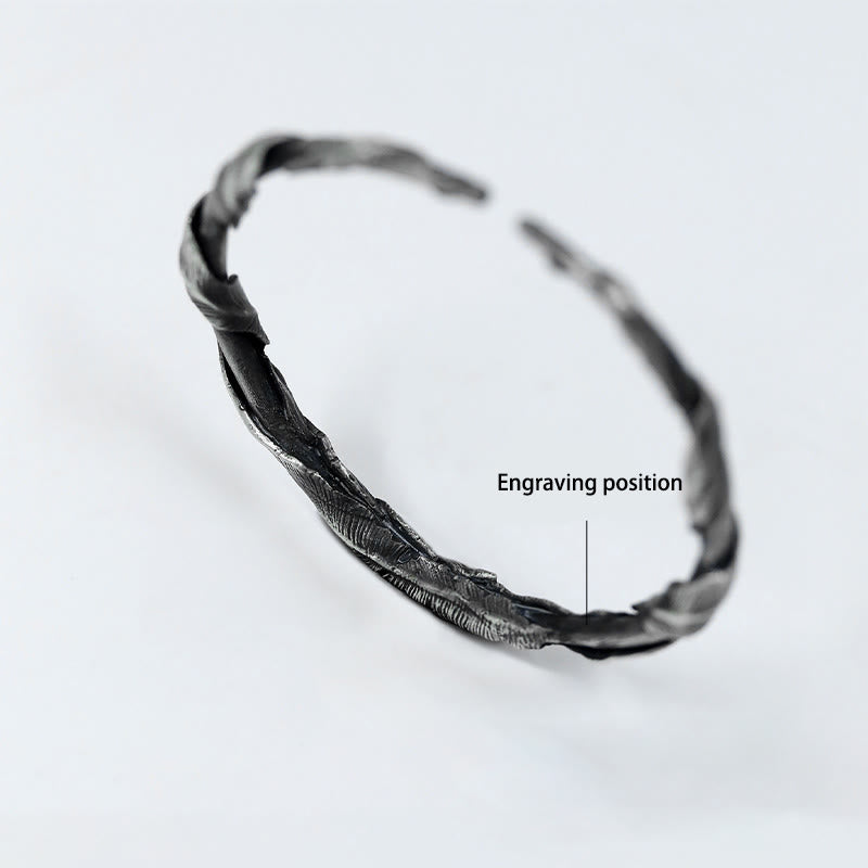 WorldNorse Handcrafted 999 Silver Feather Open Bracelet - Bracelet - YES PLEASE - image 5