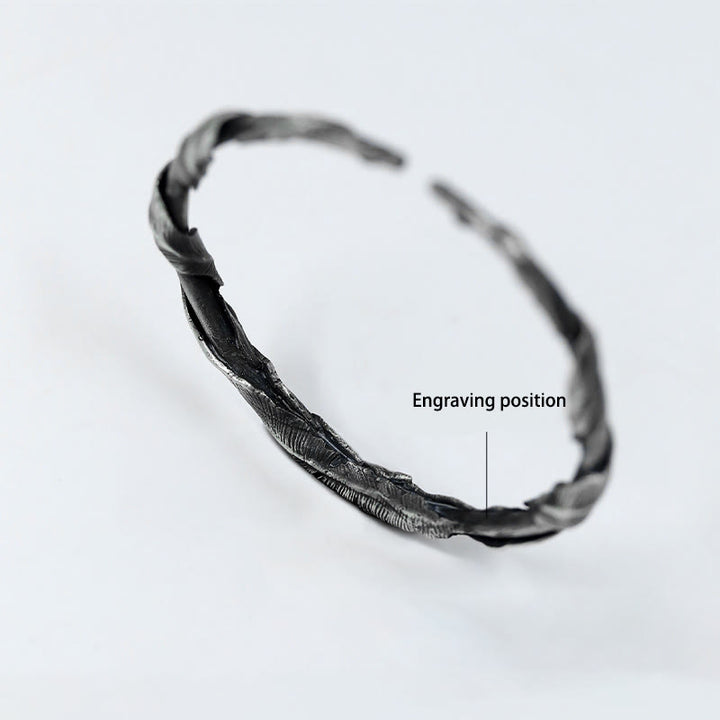 WorldNorse Handcrafted 999 Silver Feather Open Bracelet - Bracelet - YES PLEASE - image 5