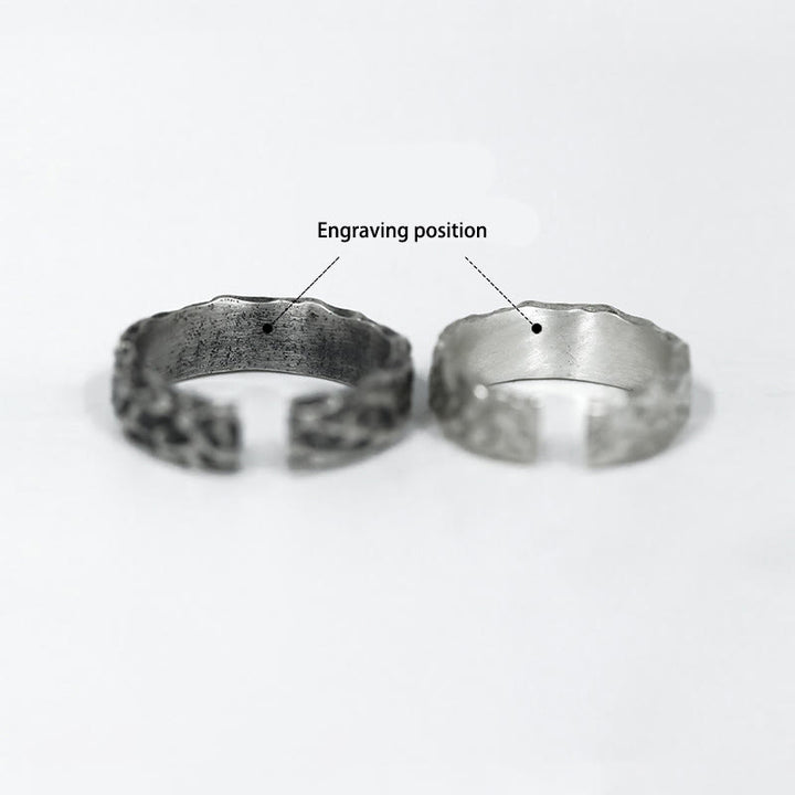 WorldNorse Handcrafted 999 Silver Handmade Rugged Surface Ring - Retro Black - YES PLEASE - image 4