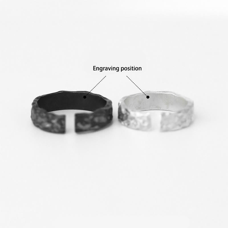 WorldNorse Handcrafted 999 Silver Rugged Encrusted Gold Mountain Ring - A Pair - YES PLEASE - image 3