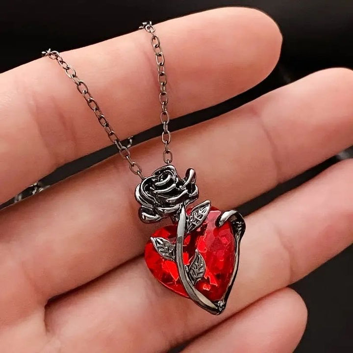 FREE Today: Dark Romance Ruby Heart Rose Necklace - image 6