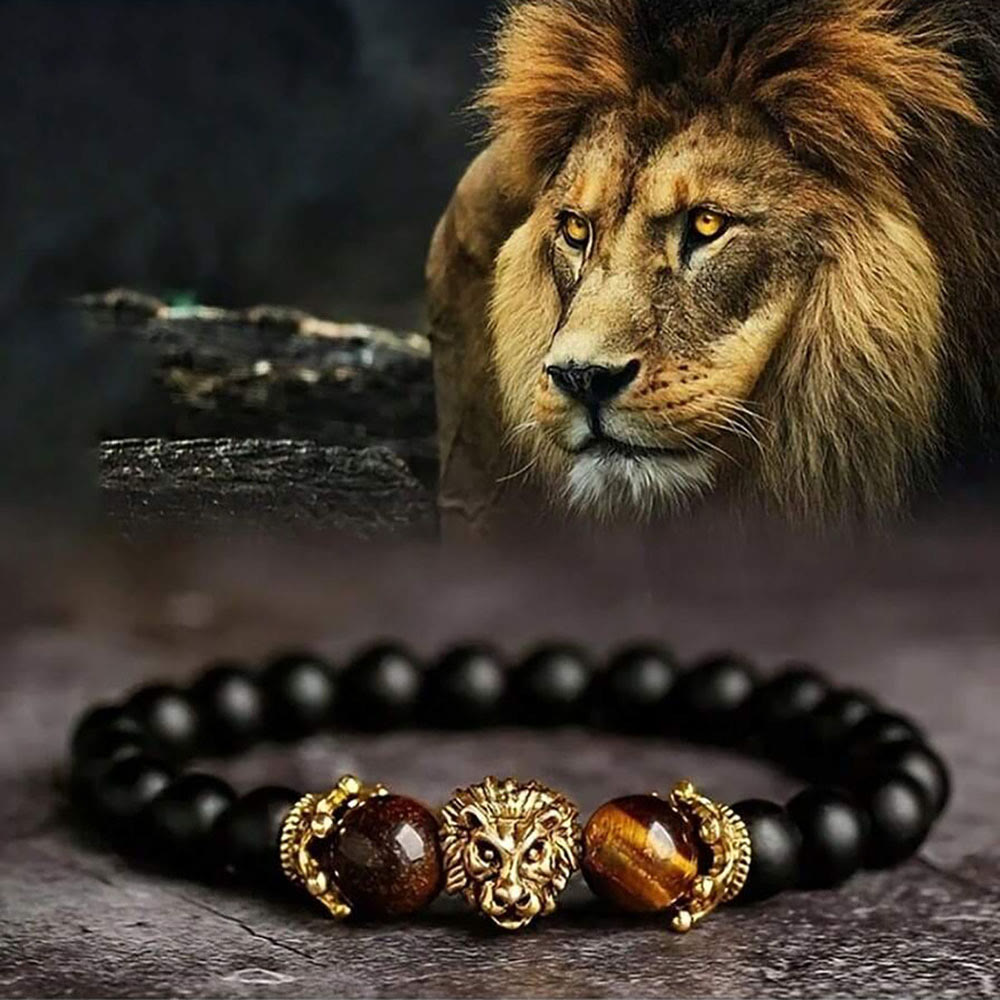 FREE Today: Golden Lion Head Tiger's Eye Beaded Bracelet - Bracelet - image 0