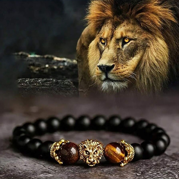FREE Today: Golden Lion Head Tiger's Eye Beaded Bracelet - Bracelet - image 0