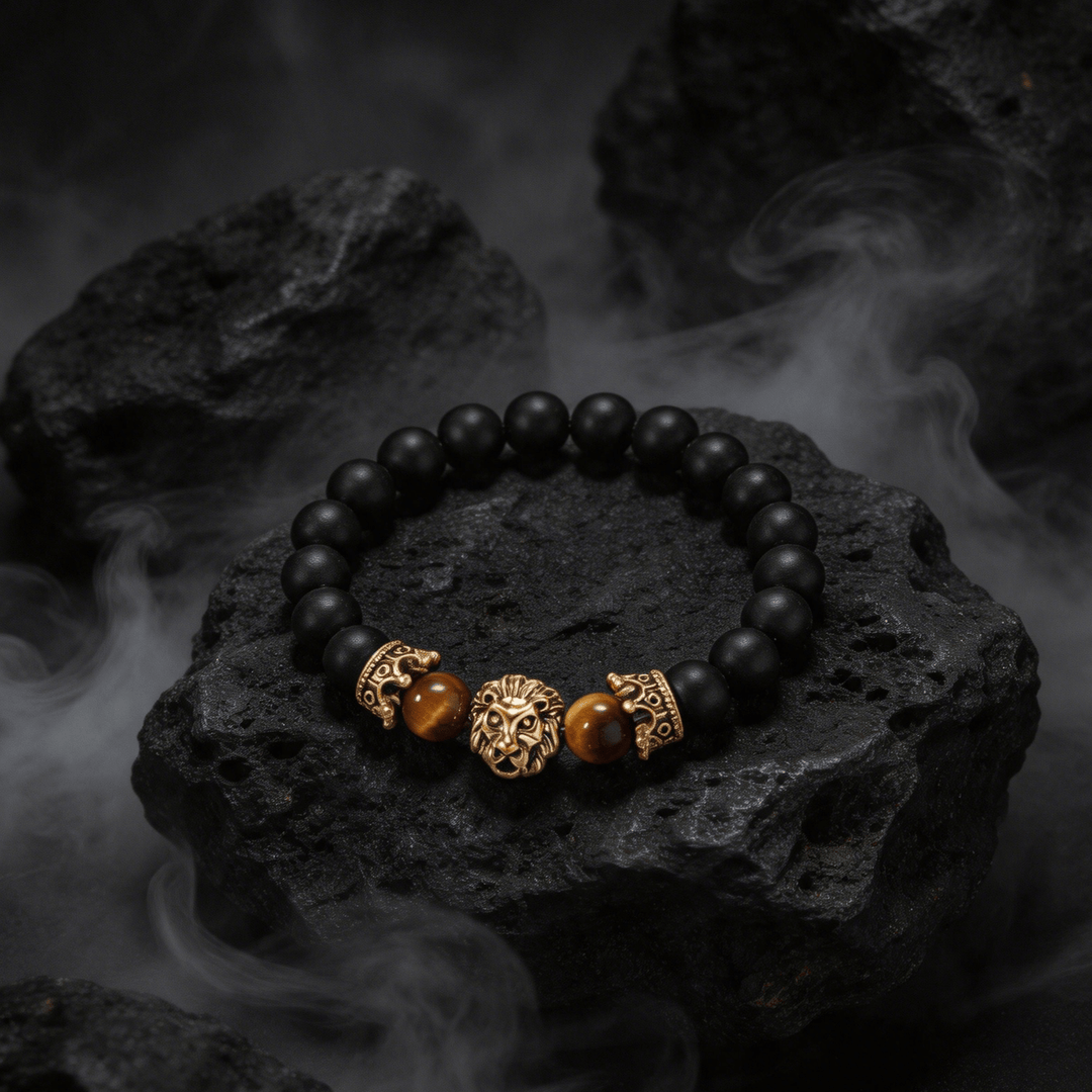 FREE Today: Golden Lion Head Tiger's Eye Beaded Bracelet - image 2