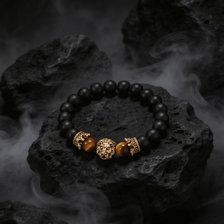 FREE Today: Golden Lion Head Tiger's Eye Beaded Bracelet - image 2