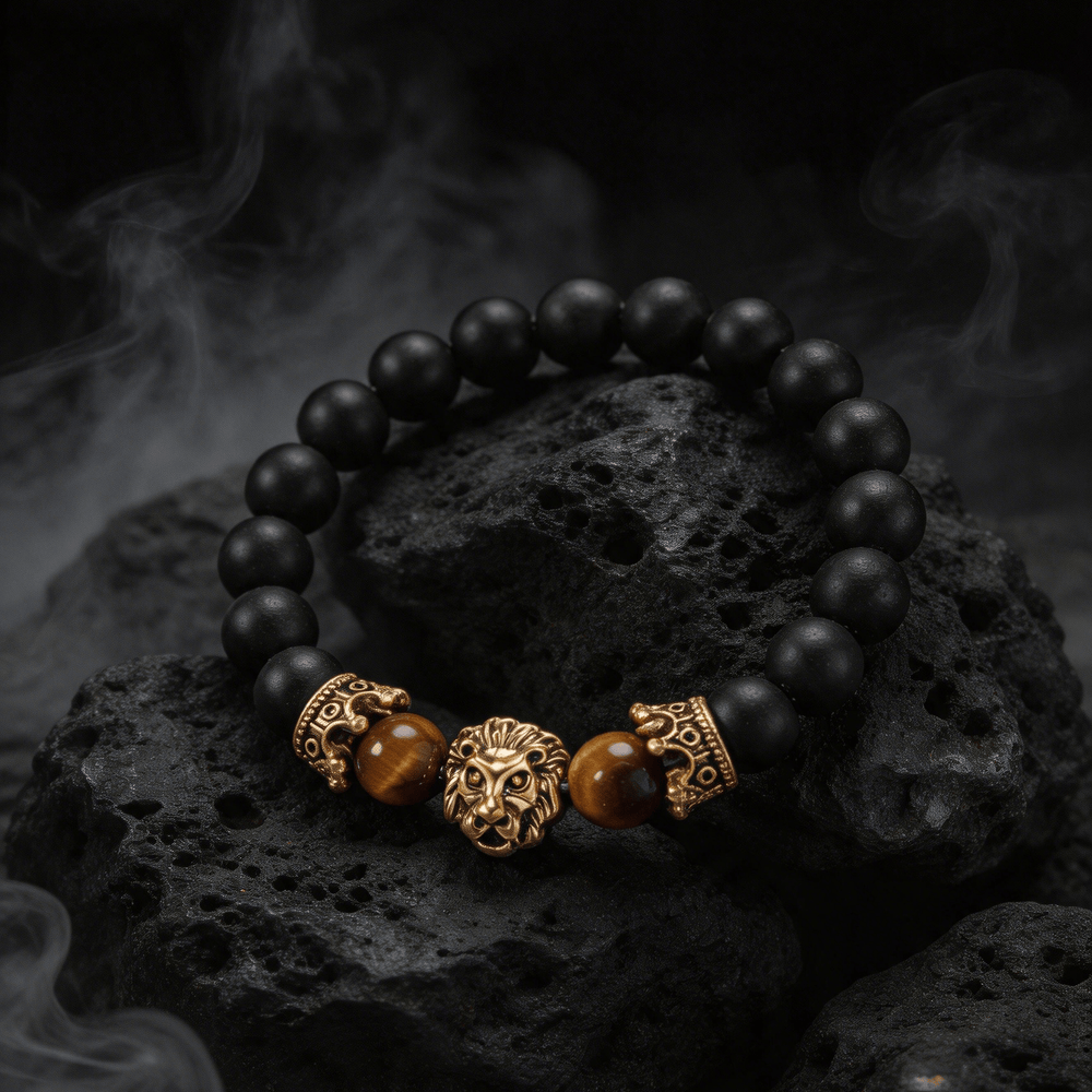 FREE Today: Golden Lion Head Tiger's Eye Beaded Bracelet - image 1