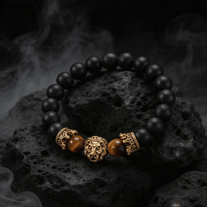 FREE Today: Golden Lion Head Tiger's Eye Beaded Bracelet - image 1