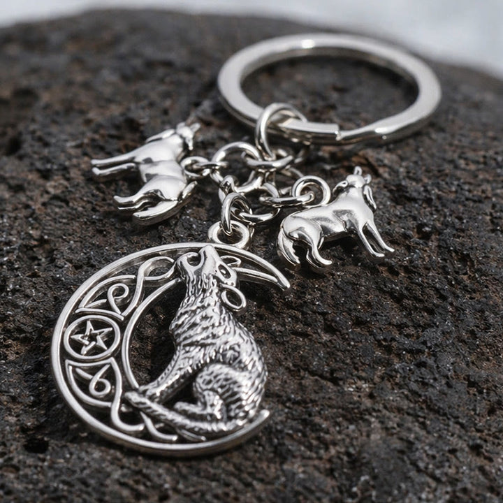 FREE Today: Wolf Howling Crescent Moon Keychain - image 3