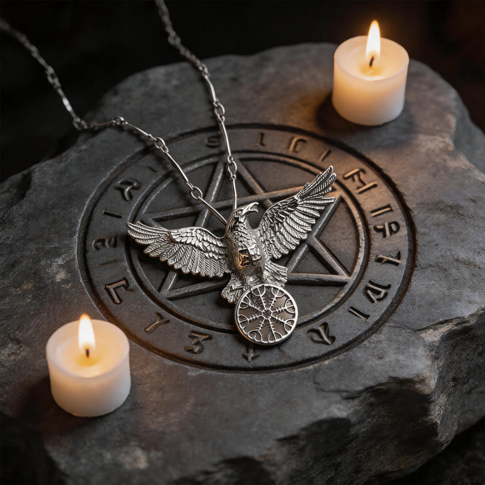 FREE Today: Viking Raven Odin Crow Vegvisir Compass Pendant Keychain / Necklace - image 10