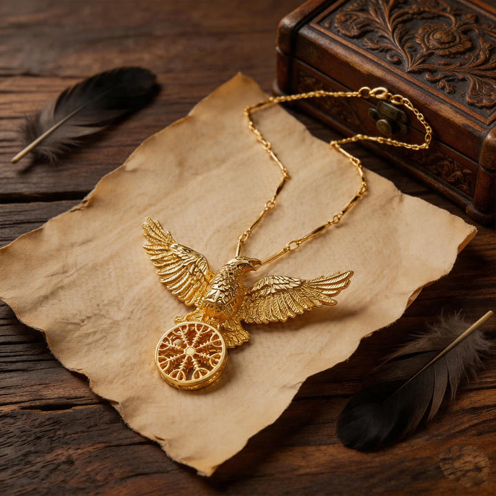 FREE Today: Viking Raven Odin Crow Vegvisir Compass Pendant Keychain / Necklace - image 12