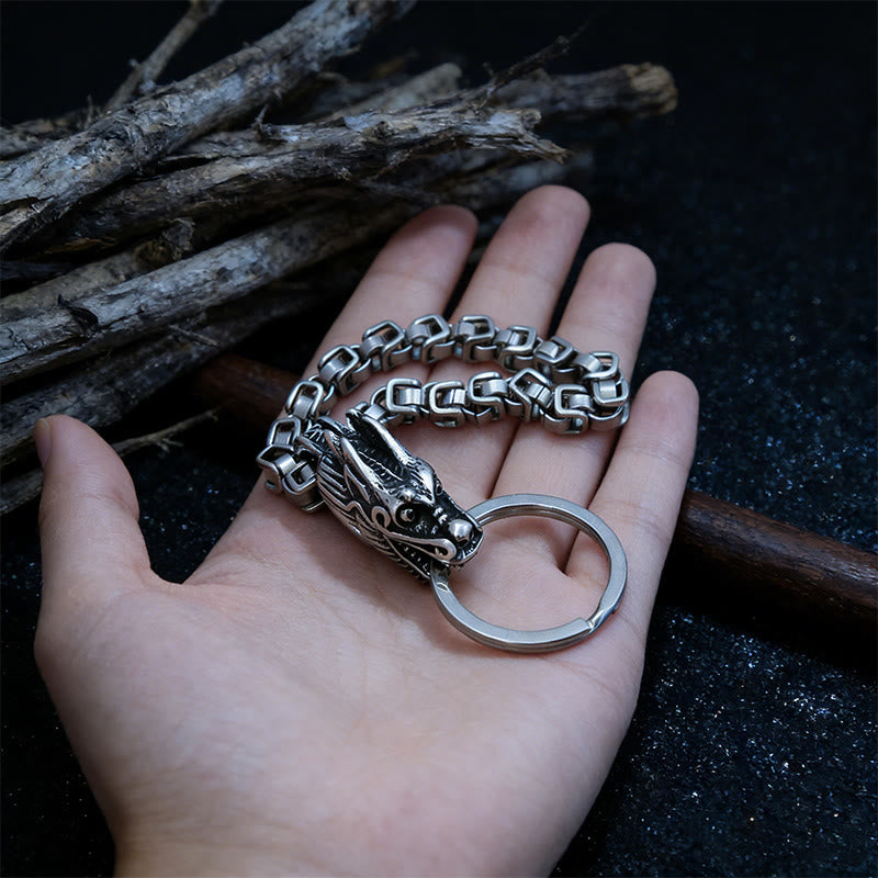 WorldNorse Vintage Dragon Woven Chain Keychain - image 1