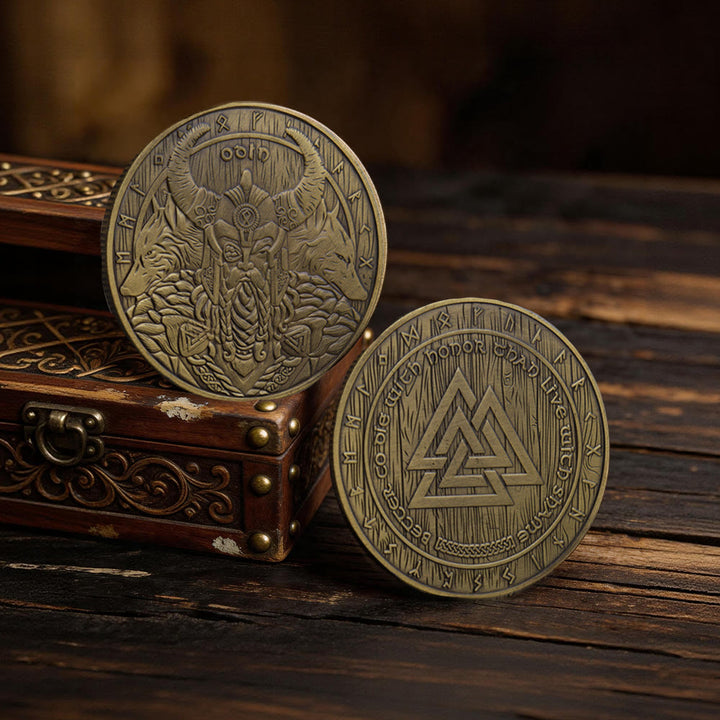 WorldNorse Odin Twin Wolf Valknut Commemorative Coin - image 5