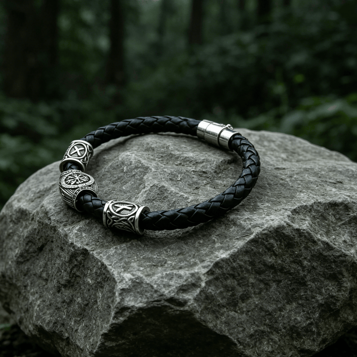 WorldNorse Viking Vegvisir Compass Rune Carve Bracelet - image 1