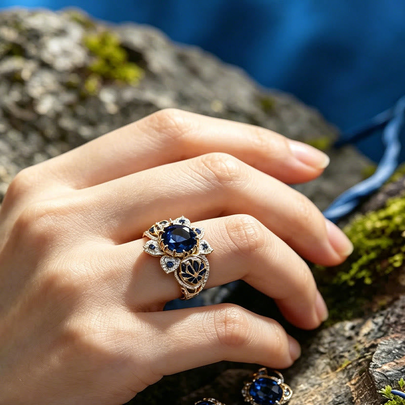 FREE Today: Wisdom Blossom Floral Sapphire Ring - image 1