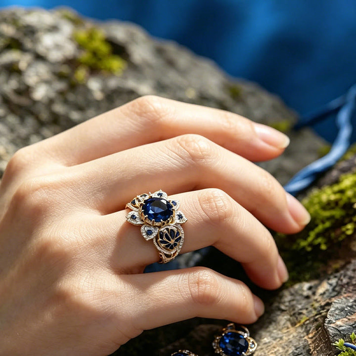 FREE Today: Wisdom Blossom Floral Sapphire Ring - image 1