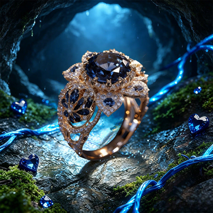 FREE Today: Wisdom Blossom Floral Sapphire Ring - image 3