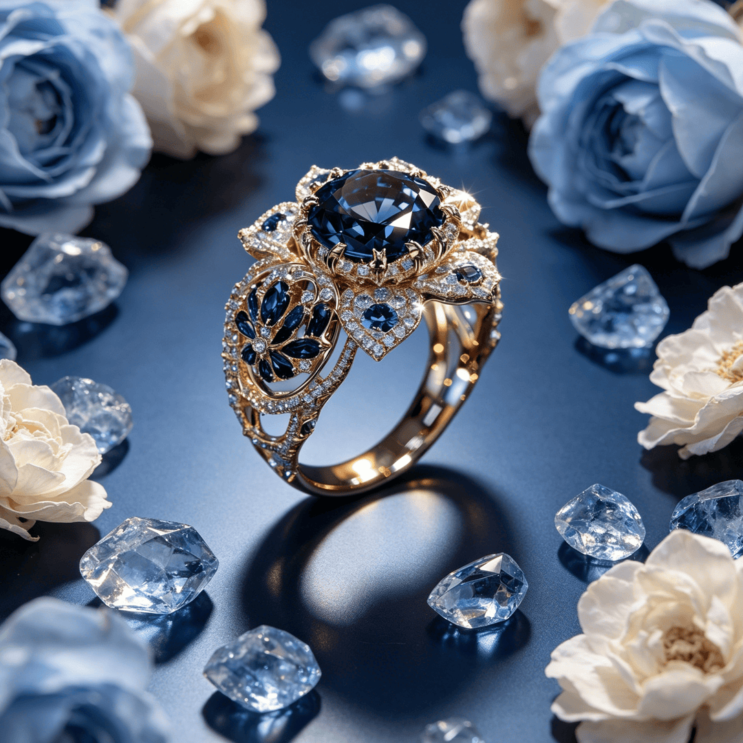 FREE Today: Wisdom Blossom Floral Sapphire Ring - US 13 - image 0