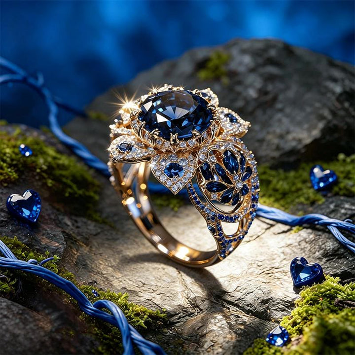FREE Today: Wisdom Blossom Floral Sapphire Ring - image 2