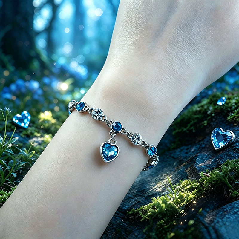 FREE Today: Ocean Heart Cluster Sapphire Bracelet - image 2