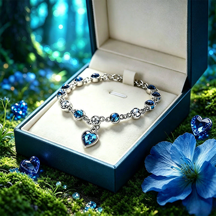 FREE Today: Ocean Heart Cluster Sapphire Bracelet - Bracelet - image 1