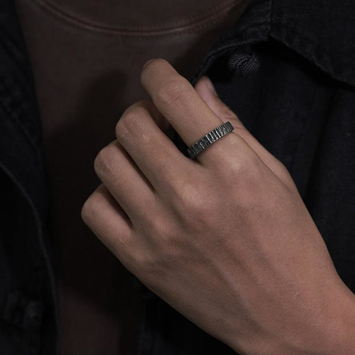 WorldNorse Handcrafted 999 Silver Rough Timber Textured Couple Ring - image 4