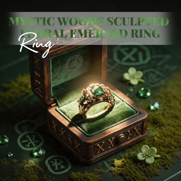 FREE Today: Mystic Woods Sculpted Floral Emerald Ring - image 2