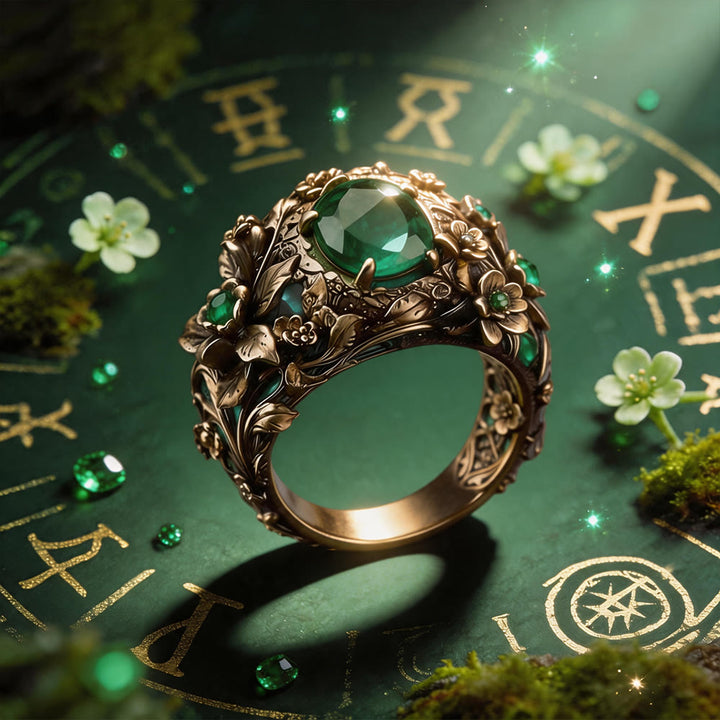 FREE Today: Mystic Woods Sculpted Floral Emerald Ring - image 3
