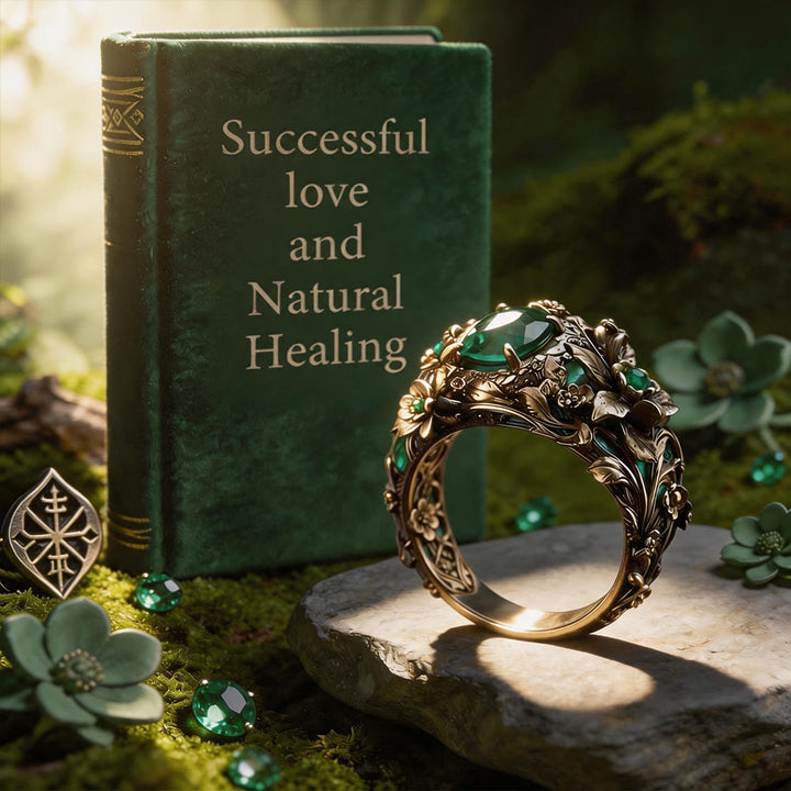 FREE Today: Mystic Woods Sculpted Floral Emerald Ring - image 4