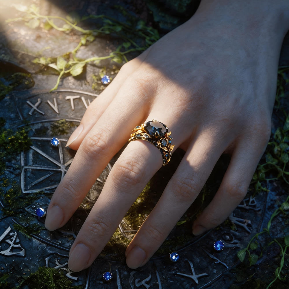 FREE Today: Fairy's Whisper Gold Leaf Blue Topaz Ring - image 1