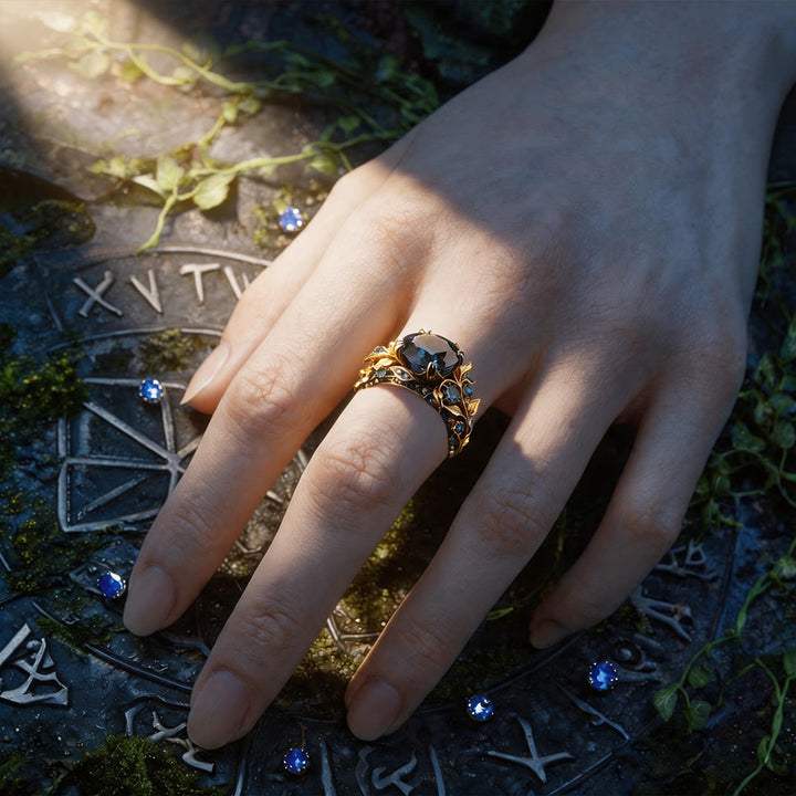FREE Today: Fairy's Whisper Gold Leaf Blue Topaz Ring - image 1