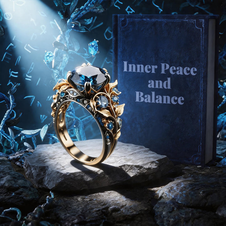 FREE Today: Fairy's Whisper Gold Leaf Blue Topaz Ring - image 4