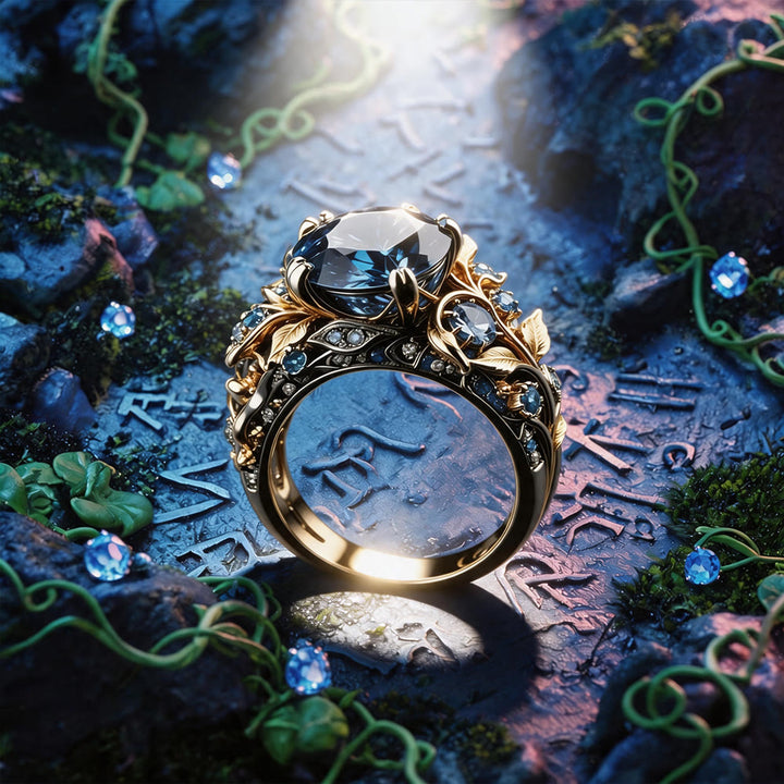 FREE Today: Fairy's Whisper Gold Leaf Blue Topaz Ring - image 3