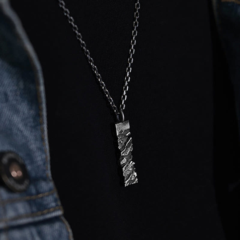 WorldNorse Handcrafted 999 Silver Cracked Mountain Textured Necklace - image 6