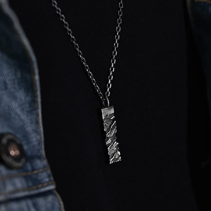 WorldNorse Handcrafted 999 Silver Cracked Mountain Textured Necklace - image 6