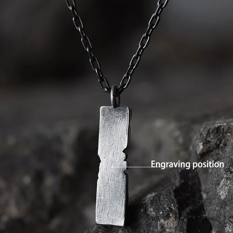 WorldNorse Handcrafted 999 Silver Cracked Mountain Textured Necklace - Style#B - With 55cm 925 Silver Chain - YES PLEASE - image 3