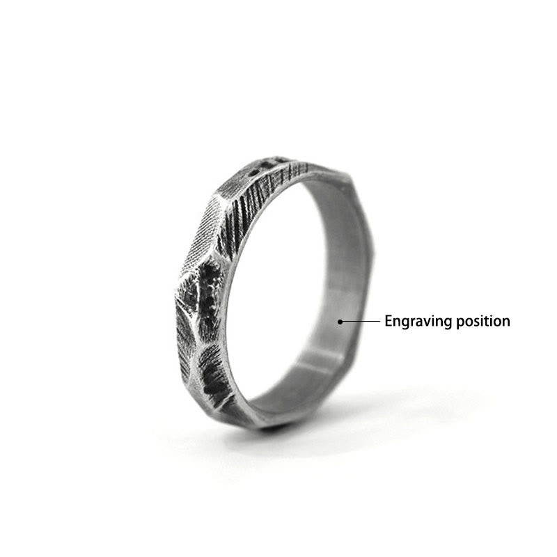 WorldNorse Handcrafted 999 Silver Vintage Geometric Hammered Ring - US 11 - YES PLEASE - image 5