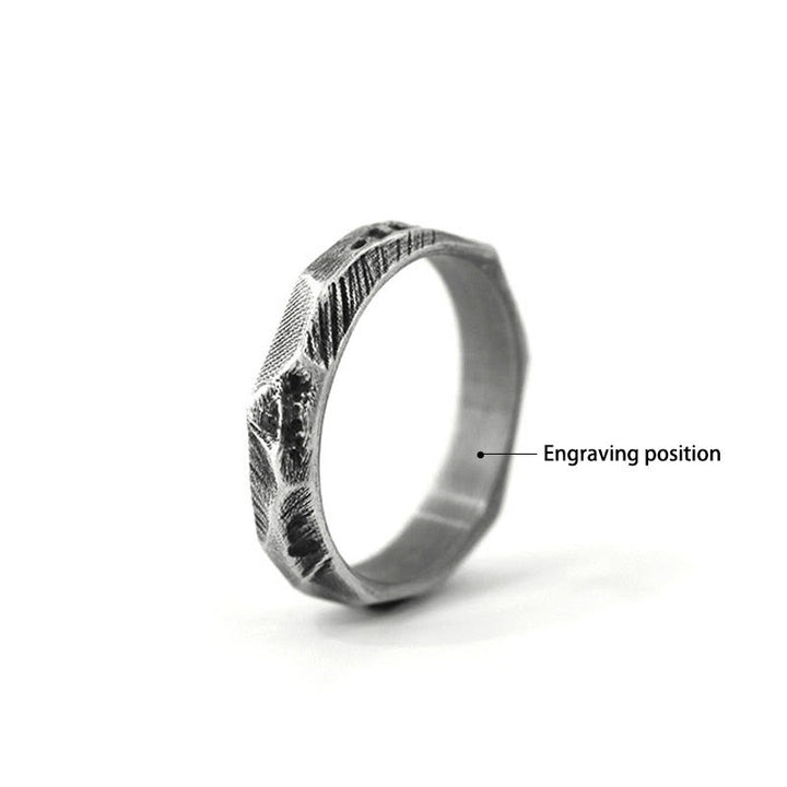WorldNorse Handcrafted 999 Silver Vintage Geometric Hammered Ring - US 11 - YES PLEASE - image 5