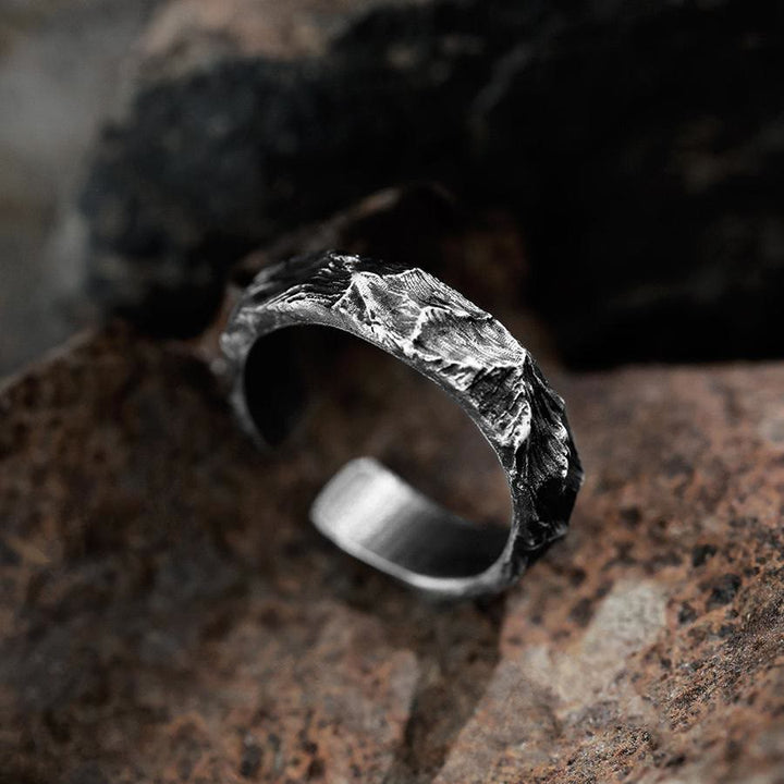 WorldNorse Handcrafted 999 Silver Antiqued Mountain Ridge Ring - image 2