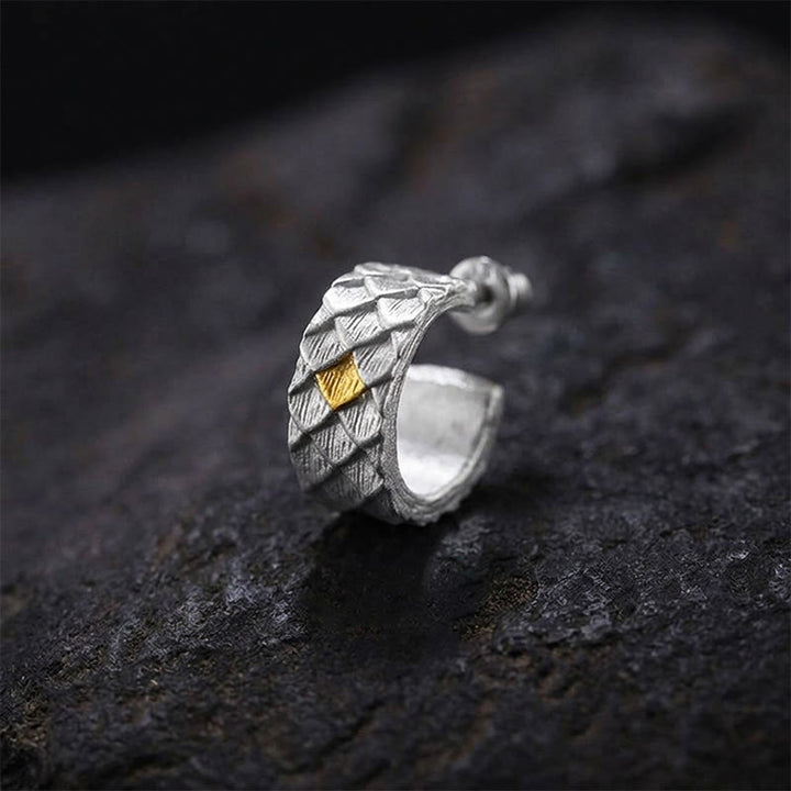 WorldNorse Handcrafted 999 Silver Dragon Scale Earrings - A Pair - White - image 6