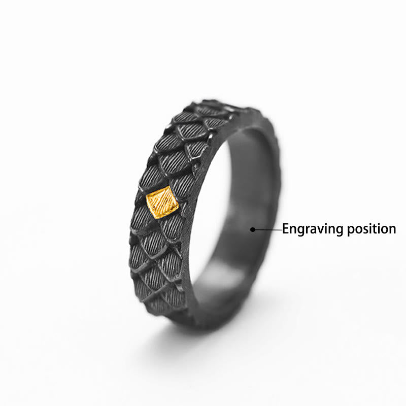 WorldNorse Handcrafted 999 Silver Embossed Dragon Scale Inlaid Gold Ring - US 11 - YES PLEASE - image 4