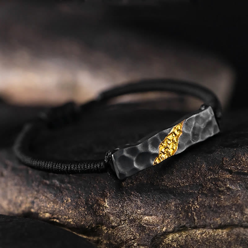 WorldNorse Handcrafted 999 Silver Mountain Texture Bracelet - image 2