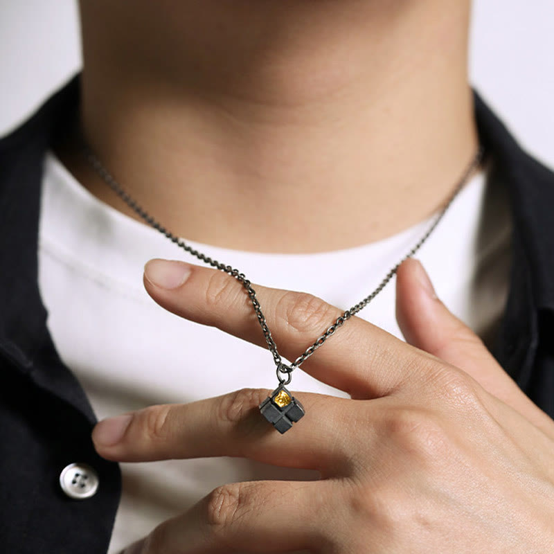 WorldNorse Handcrafted 999 Silver Forged Cube Necklace - image 6
