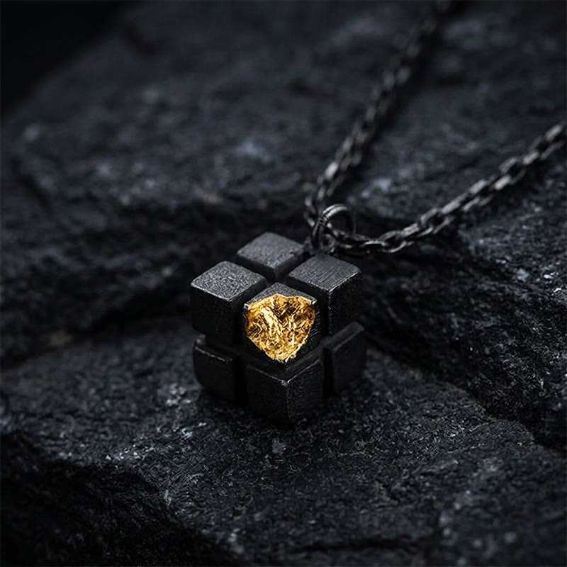 WorldNorse Handcrafted 999 Silver Forged Cube Necklace - With 55cm Silver Chain - image 4