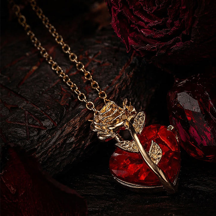 FREE Today: Dark Romance Ruby Heart Rose Necklace - image 12