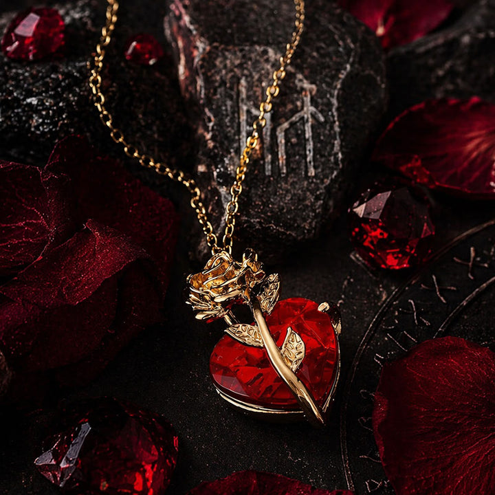 FREE Today: Dark Romance Ruby Heart Rose Necklace - image 10