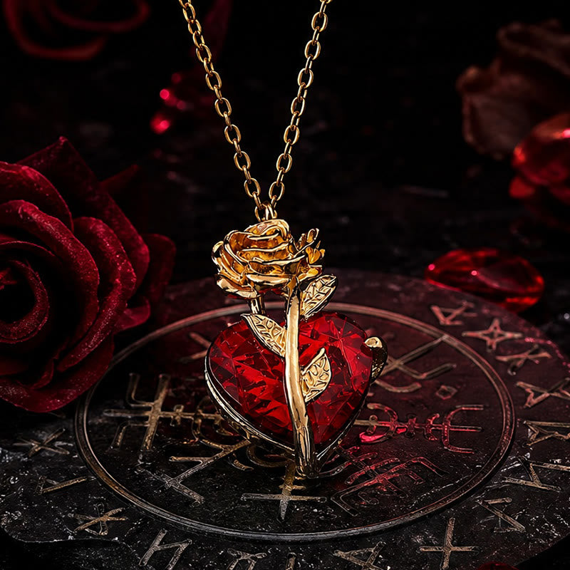 FREE Today: Dark Romance Ruby Heart Rose Necklace - image 9