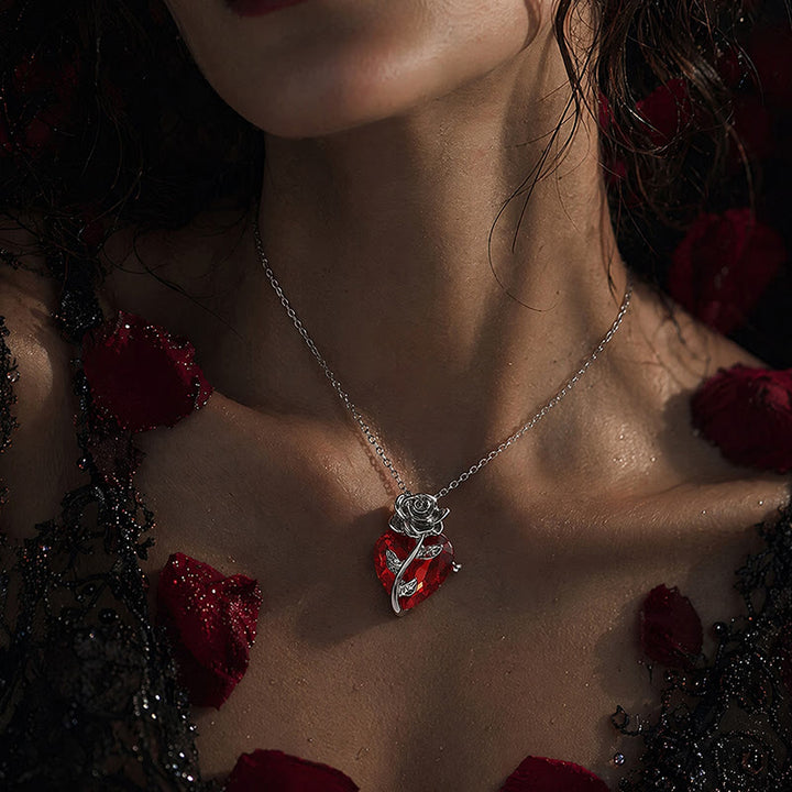 FREE Today: Dark Romance Ruby Heart Rose Necklace - image 14