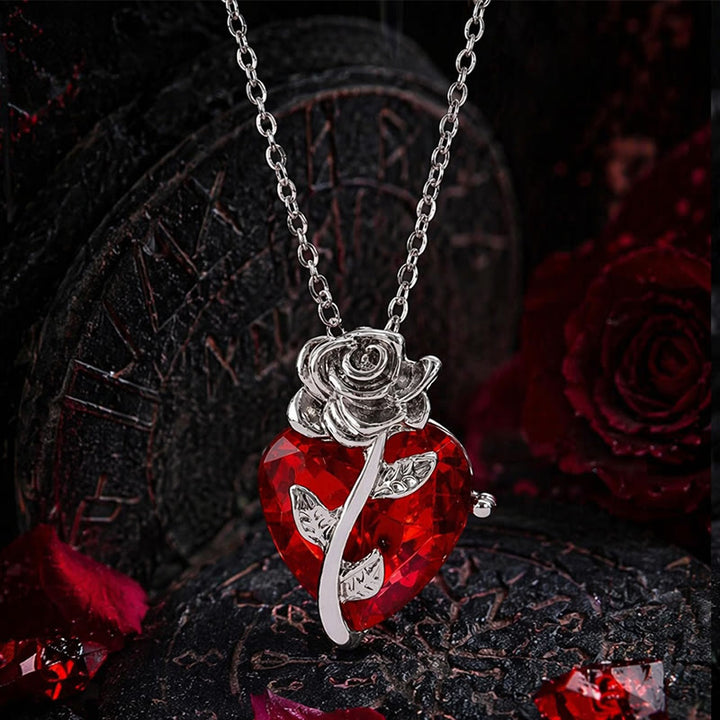 FREE Today: Dark Romance Ruby Heart Rose Necklace - image 16