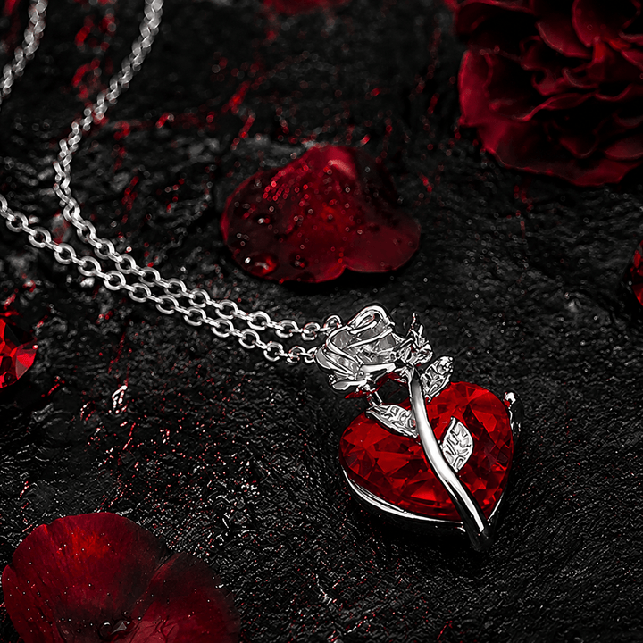 FREE Today: Dark Romance Ruby Heart Rose Necklace - image 17