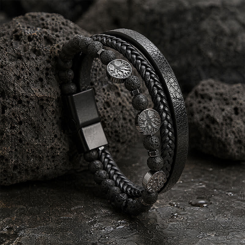 FREE Today: Viking Yggdrasil Multi-Layer Stack Bracelet - Lava Stone - image 9
